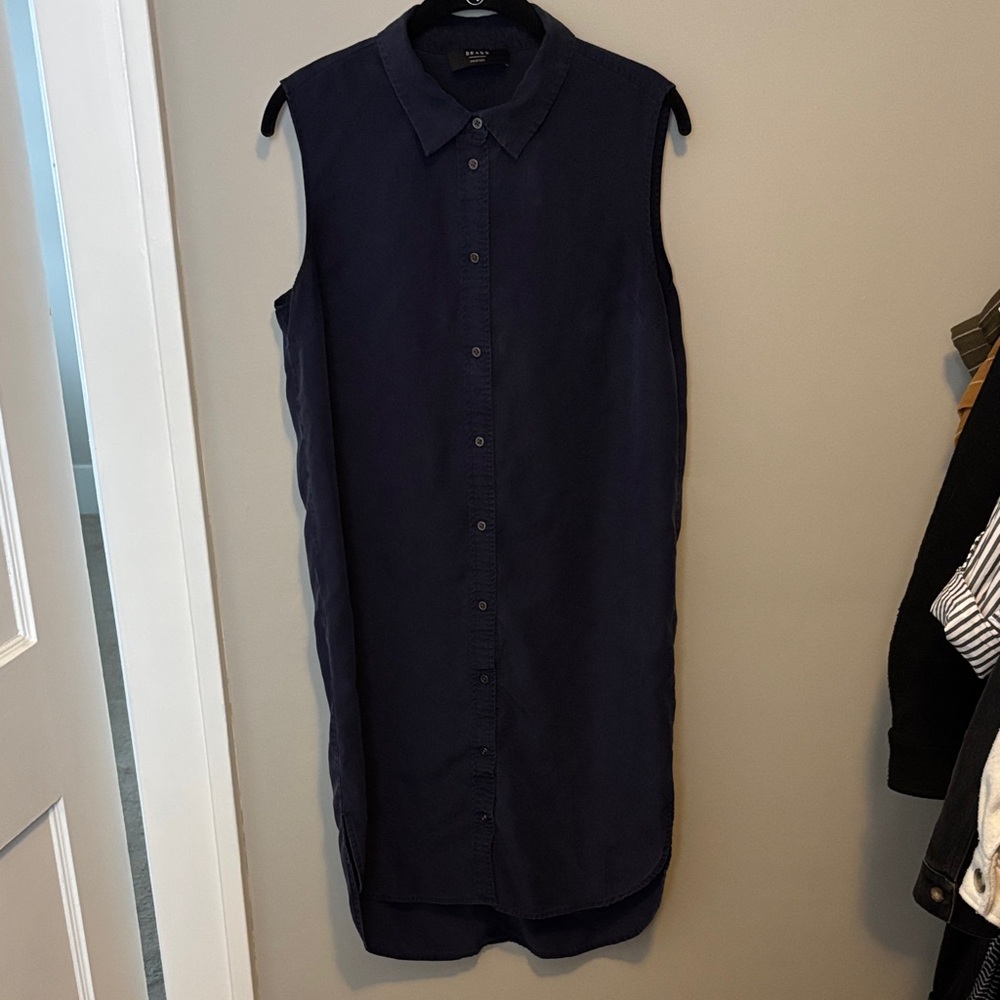 Brass Women’s Navy Sleeveless Shirtdress